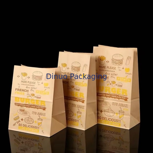 맞춤형 크기 빵, 샌드위치 평면 바닥 식품 가져가기 종이 가방