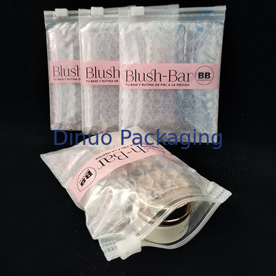 재사용 가능한 충격 저항성 PVC 맑은 Ziplock Zipper Bubble Bag 사용자 지정 메이크업 화장품 포장