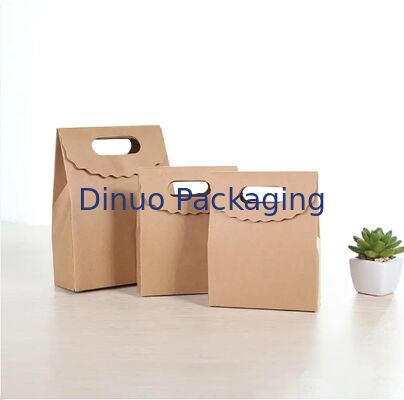 Kraft Bag Die Cut Handle Bolsa De Papel Brown Kraft Paper Packaging Bag 선물용 접이용 종이 봉지