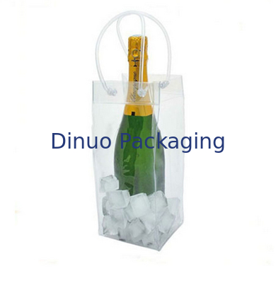 투명한 PVC 비닐 봉투, 적포도주 패킹을 위한 주문을 받아서 만들어진 PVC 끈달린 가방